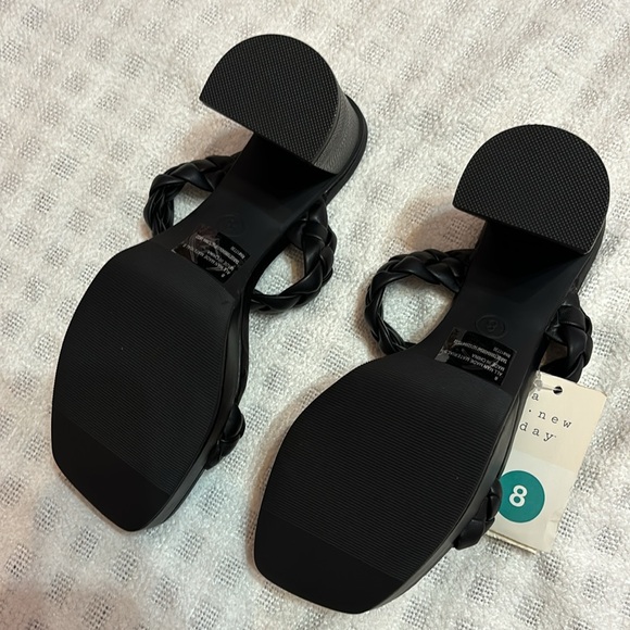 A New Day Black Braided Heeled Mules - Picture 3 of 4